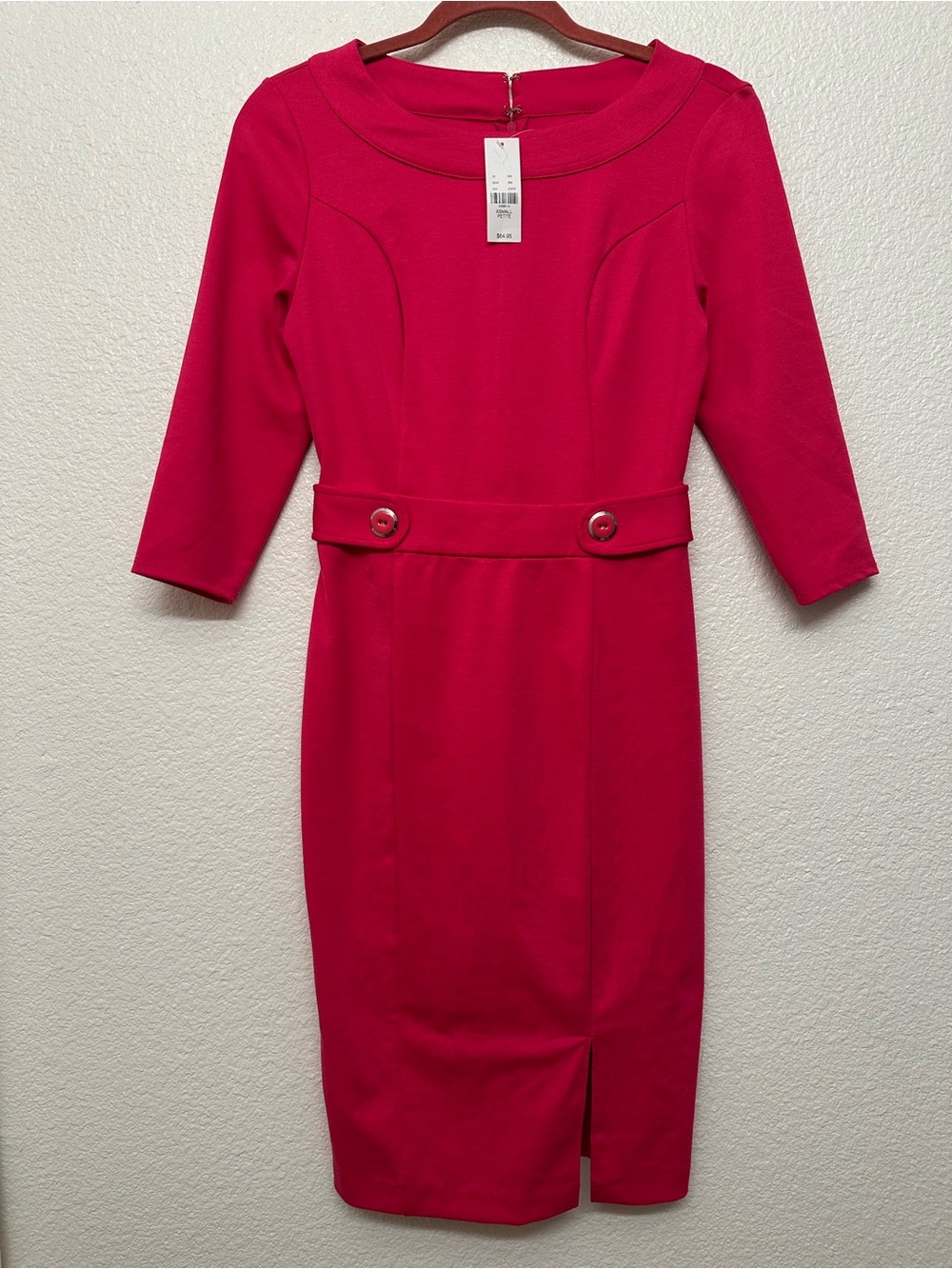 New York & Company Fuchsia Midi Sheath Dress
